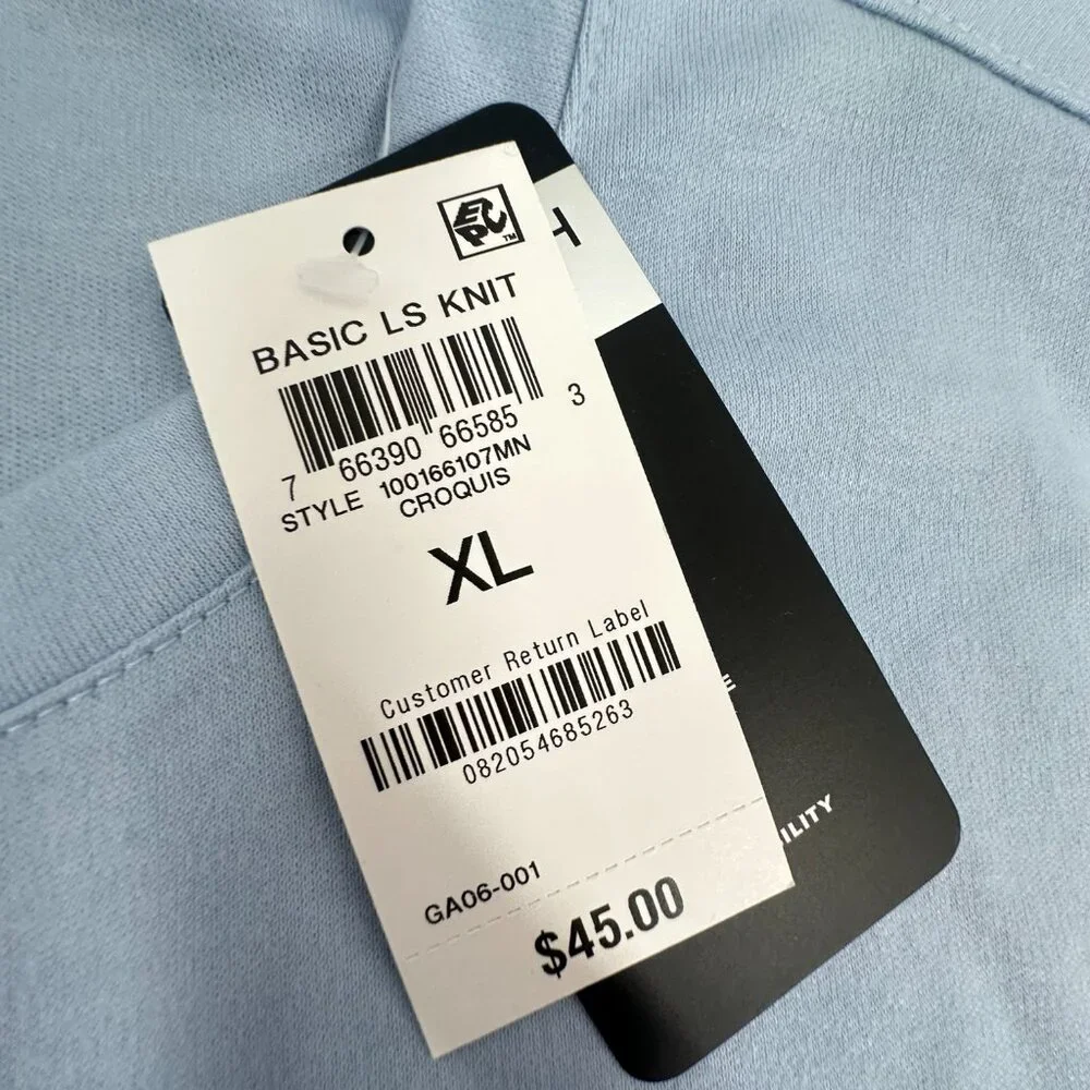 NEW! Mens Alfani Casual Shirt Long Sleeves XL $45 Blue Rayon, Polyester, Spandex